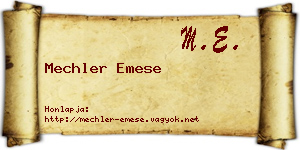 Mechler Emese névjegykártya